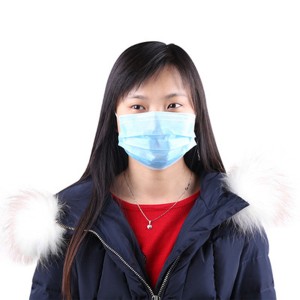 Disposable Flat Face Masks With Nose Clip Elastic Earloop