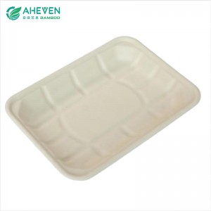 Market Biodegradable Natural Disposable Sugarcane Bagasse Food Tray