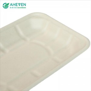 Market Biodegradable Natural Disposable Sugarcane Bagasse Food Tray