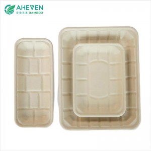 Market Biodegradable Natural Disposable Sugarcane Bagasse Food Tray