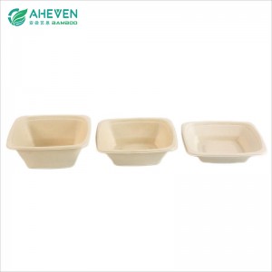 High Quality Square Bagasse Salad 800ml Food Bowl With Lid