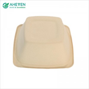 High Quality Square Bagasse Salad 800ml Food Bowl With Lid