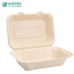 Customer Packing Bagasse Burger Box 100% Biodeg...