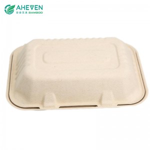 Customer Packing Bagasse Burger Box 100% Biodegradable For Restaurant Use