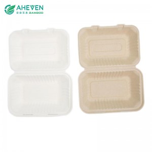 Customer Packing Bagasse Burger Box 100% Biodegradable For Restaurant Use