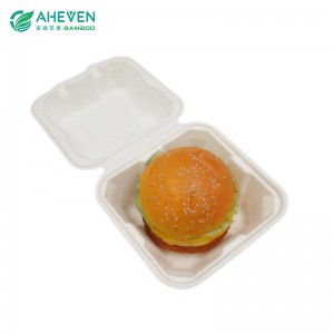 Hot Sale Biodegradable Bagasse Hamburger Clamsh...