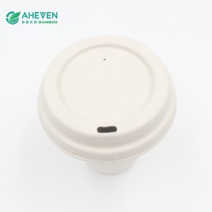 Wholesale Natural Color Bagasse Lid For Coffee Cup