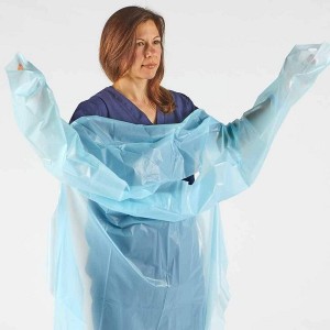 Polyethylene, Level 1, Disposable, Non-Surgical Isolation Gowns, Blue