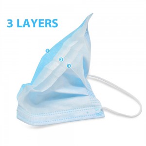 Disposable Face Masks, 3 Layers Breathable and Comfortable Elastic Ear Loop