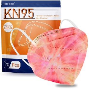 Hot sale disposable colorful KN95 Face mask 20 pcs per bag, 5 Ply Mask Against PM2.5