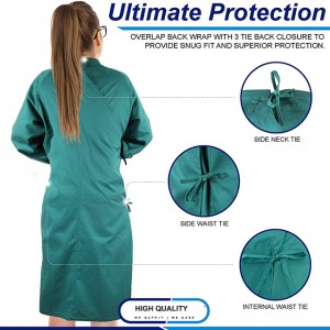 Green surgical gown fabric urology surgical gown  pure cotton surgical gown