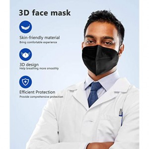 Black face mask 5 layer non-woven fabric Protection Against 30 pcs per box