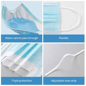 Disposable Medical Face Masks 3 Layer For Personal Care