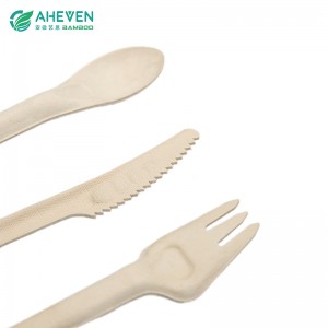 Easy to Use Hot Sale Bagasse Disposable Spoon Fork Knife Set