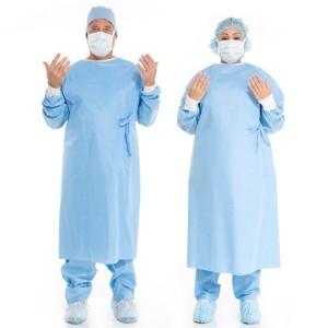 Disposable Isolation Gown Polypropylene Lab Gowns Knit